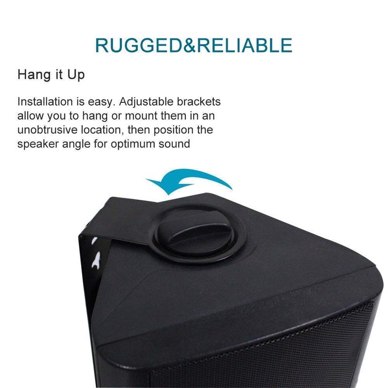Herdio 4 Inches Passive Outdoor Speakers with 200Watt Powerful Bass Expansive Stereo Sound Coverage All-Weather Durability (Pair, Black) - Image 3